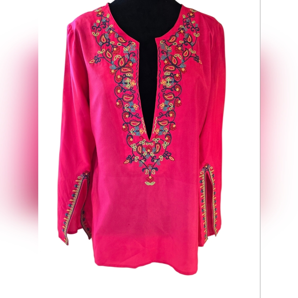 Beliza Silk Boho Blouse Embroidered 10